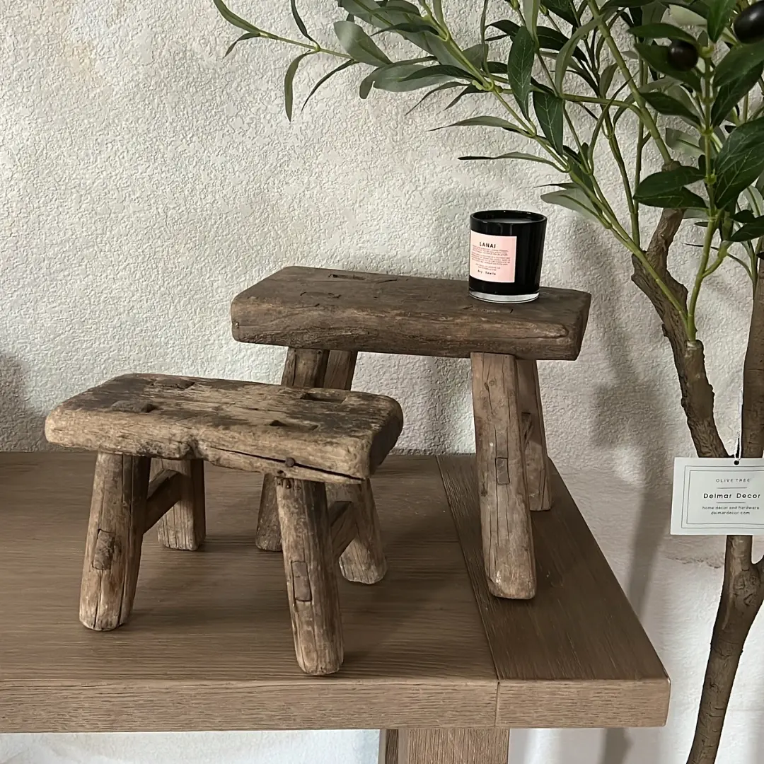 Raw Elm Wood Stool