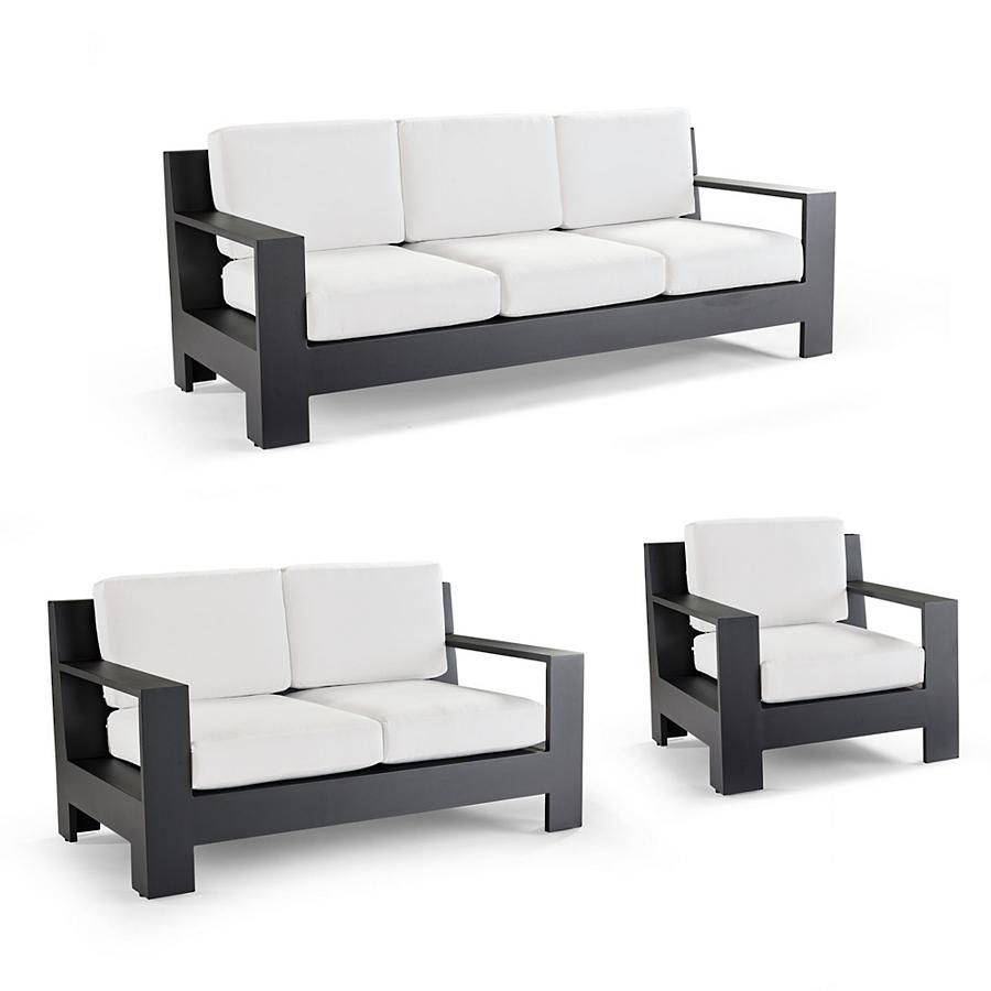 Frontgate Black Aluminum Outdoor Lounge Furniture