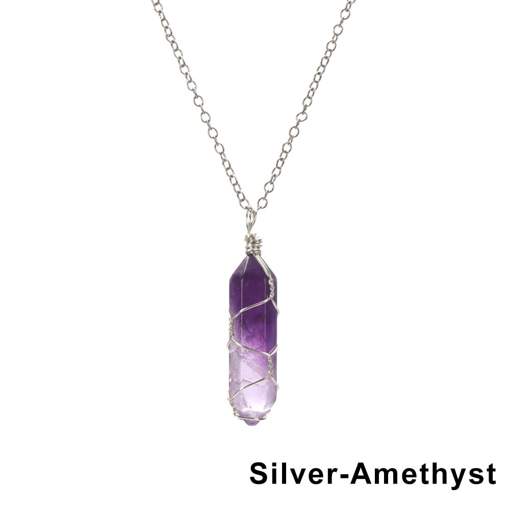 Natural Stone Amethyst Necklace