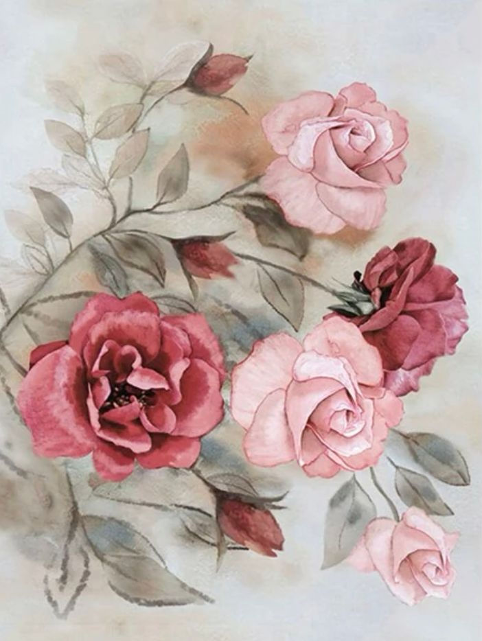 Beautiful Roses - Diamond Painting - 30x40