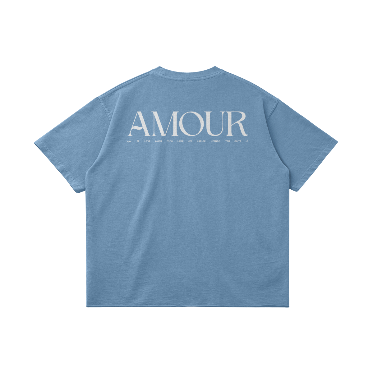 TEE SHIRT AMOUR - BLEU CIEL