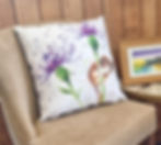 Thumbnail: Splatter Cornflower Mouse Vegan Suede Cushion
