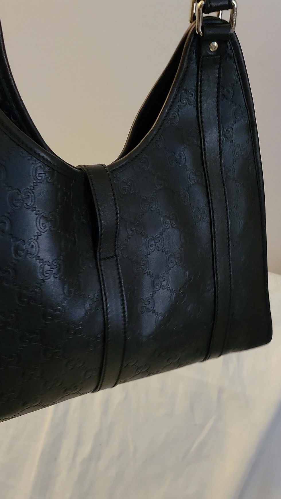 Thumbnail: Gucci Joy Medium Black Leather Guccissima