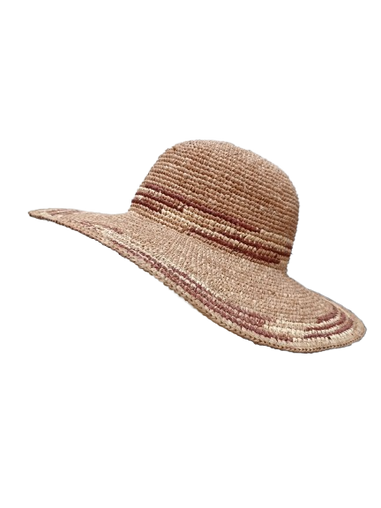 Grande capeline en paille naturelle à bords larges, chapellerie artisanale