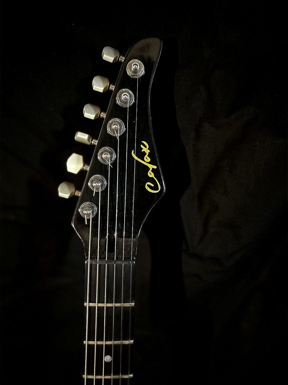 Miniatura: Jonio chitarra elettrica fatta a mano - dettaglio paletta