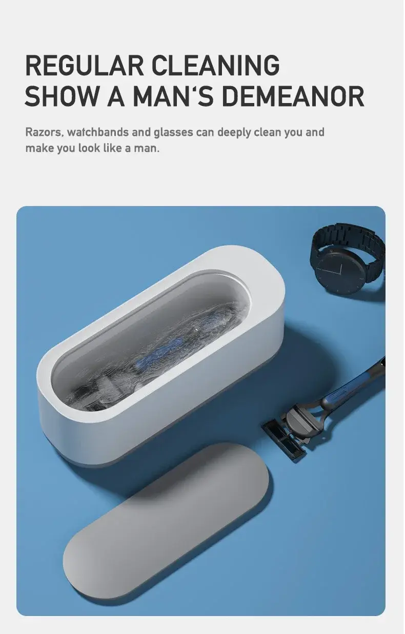 Thumbnail: Ultrasonic Cleaning Machine Vibration Cleanser Wash Cleaner Jewelry Glasses Clea
