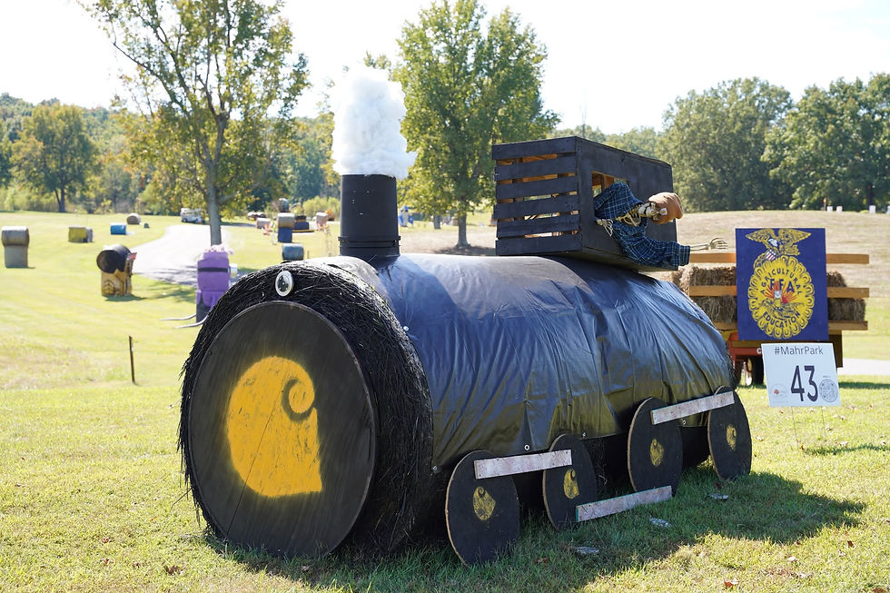 train hay bale