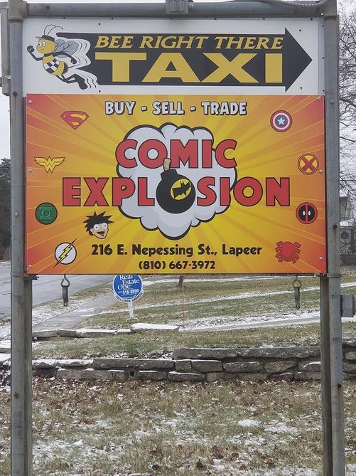 Comic Explosion business signage