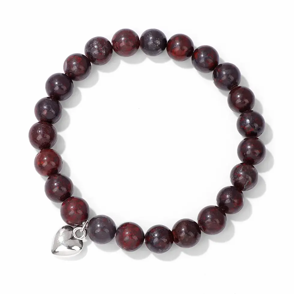 Thumbnail: Handmade Natural Stone Lotus Ohm Buddha Beads Bracelet