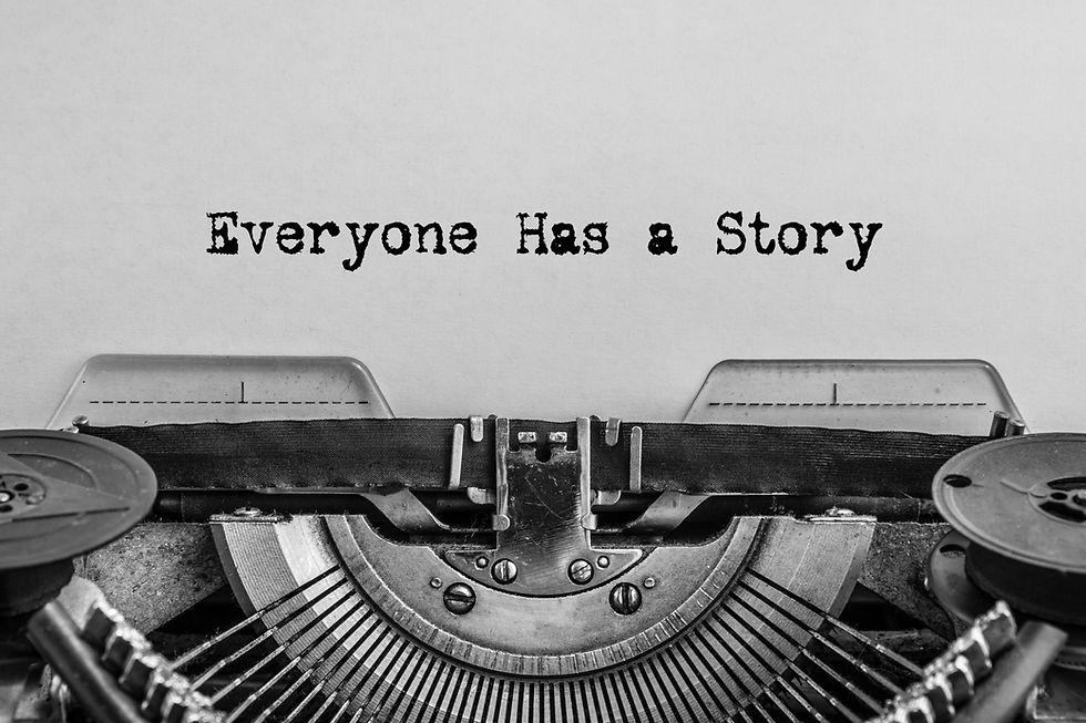 Everyone has a story printed on a vintag