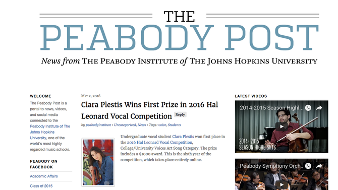 1st Place Hal Leonard Voice Competition