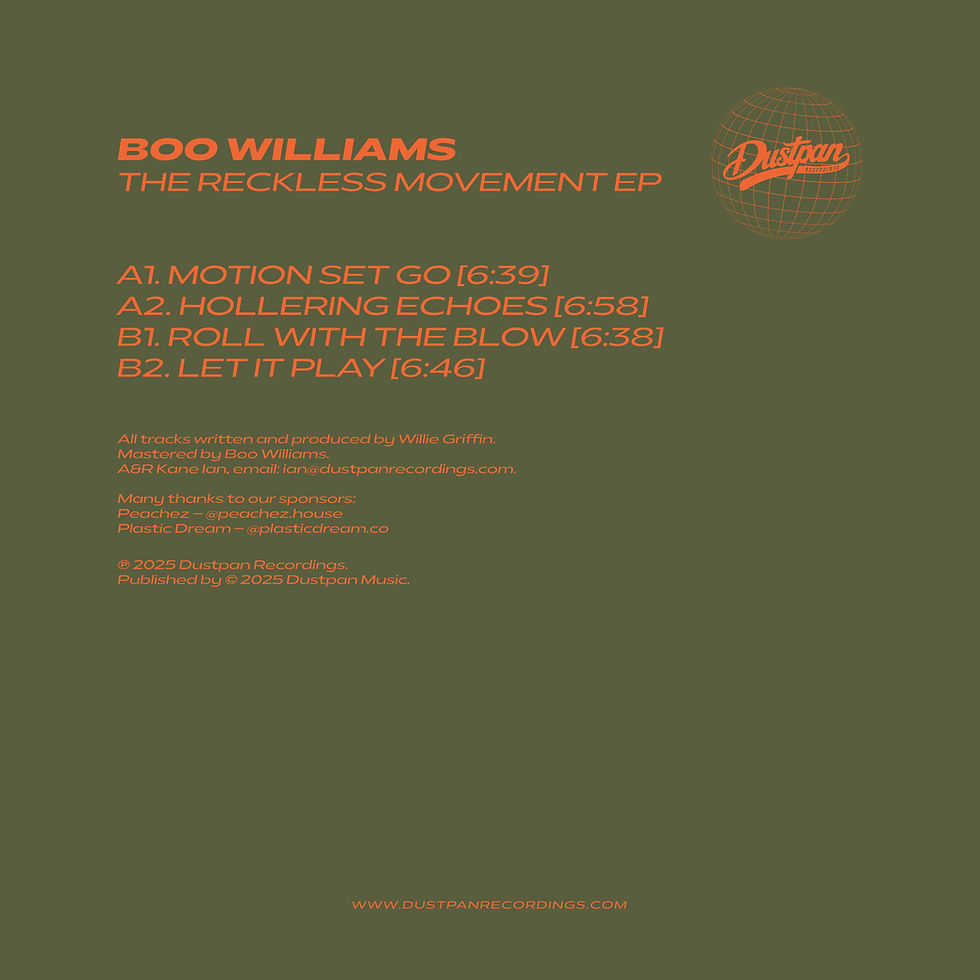 Boo Williams – The Reckless Movement EP – Dustpan Recordings (DR217)