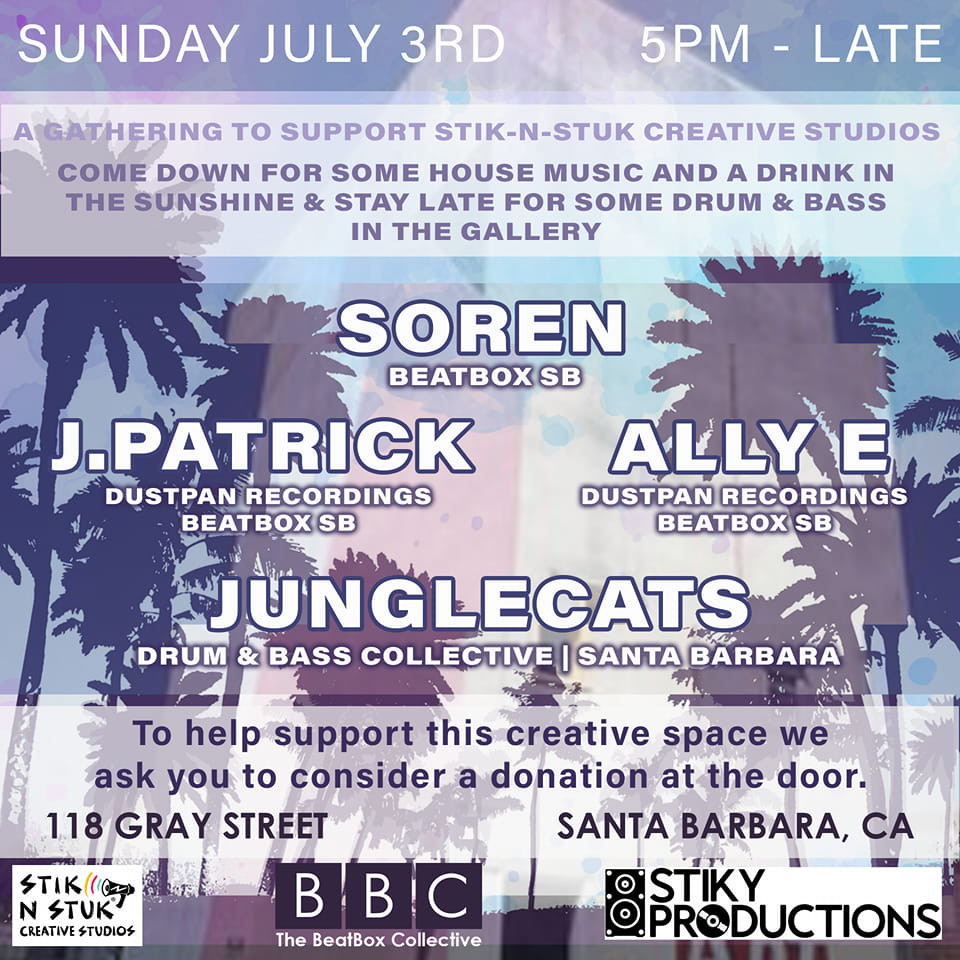 J. Patrick and Alley E of Left Coast Commission @ Stik N Stuk, Santa Barbara (July 3rd, 2022) - Dustpan Recordings