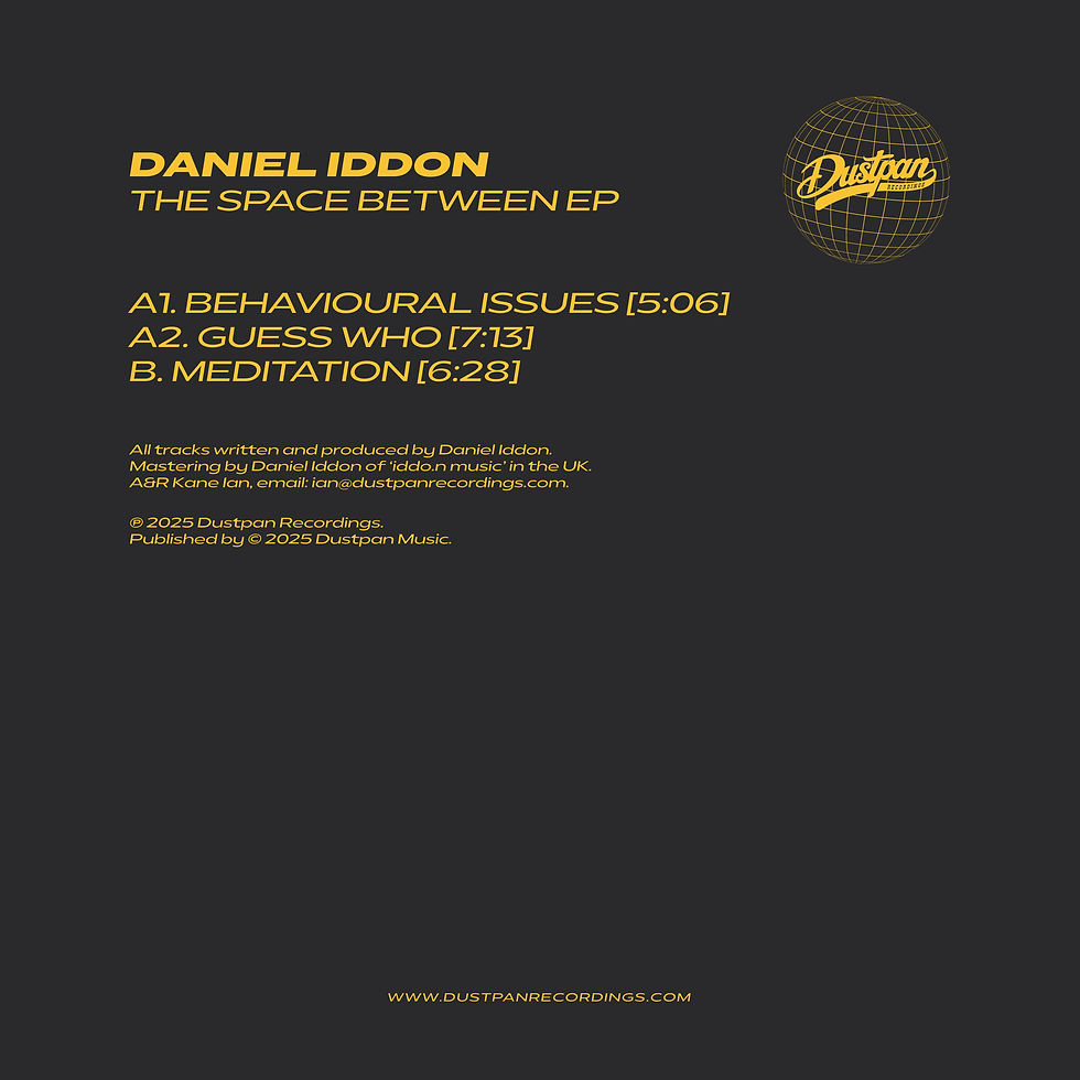 Daniel Iddon – The Space Between EP – Dustpan Recordings (DR244)