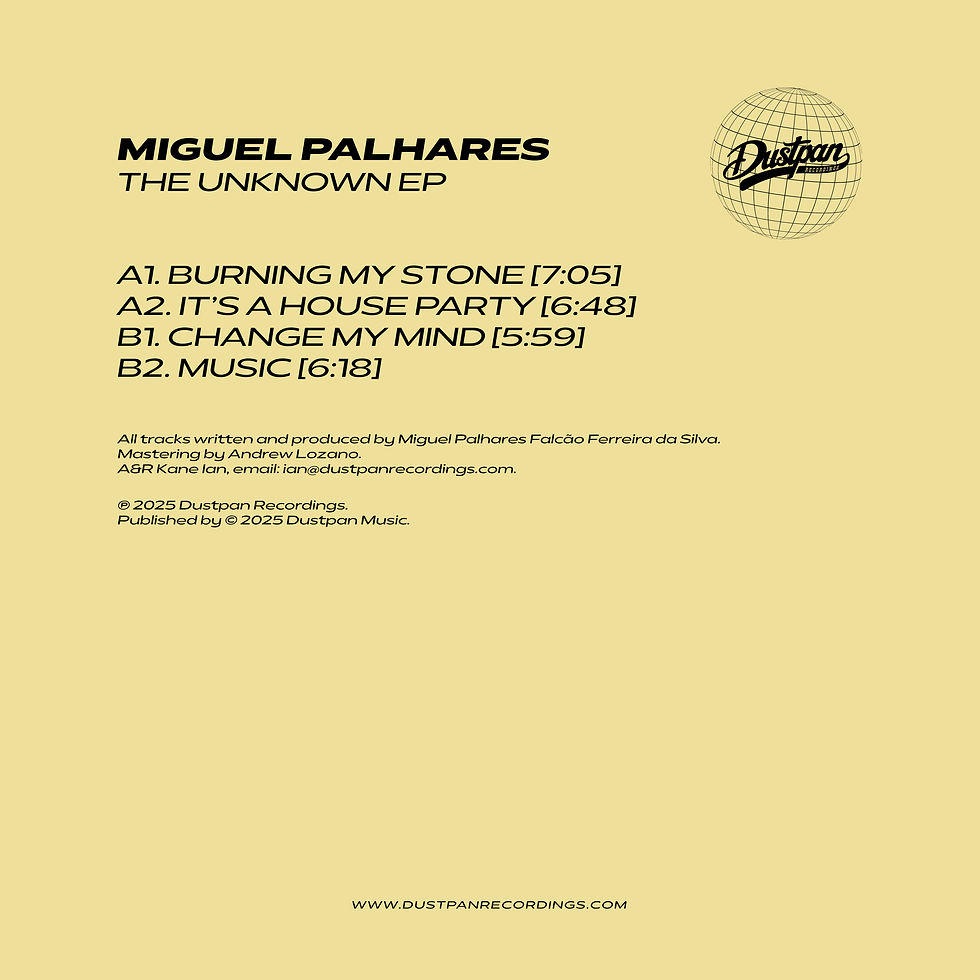Miguel Palhares - The Unknown EP - Dustpan Recordings (DR242)