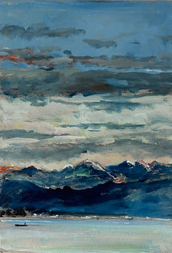 Die schönste Zeit des Tages 29.5x42 Öl auf Karton 2022