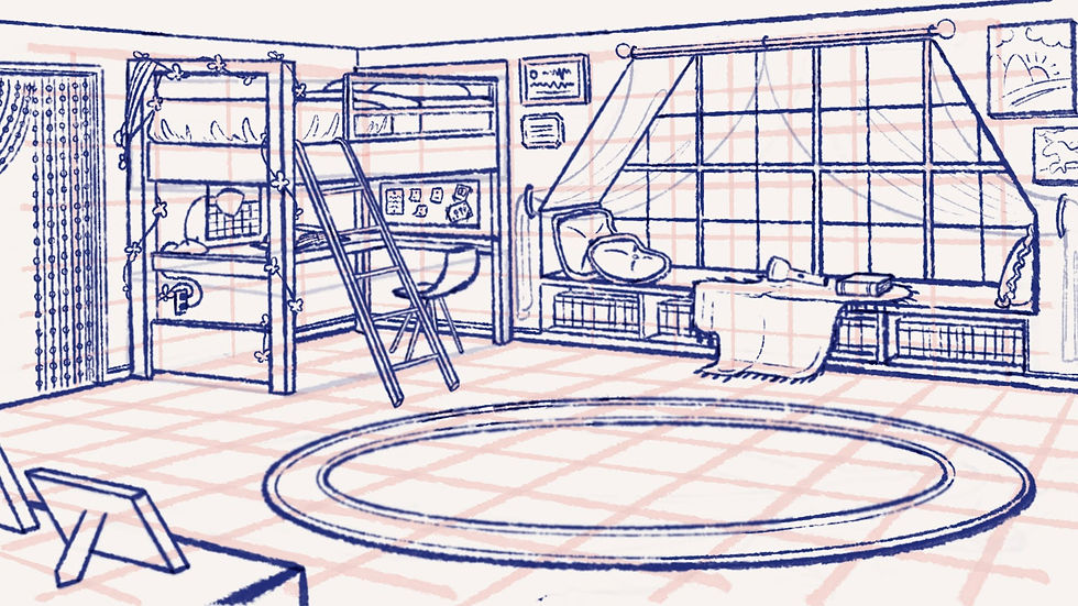 Older Sister's Bedroom - Sketch 1