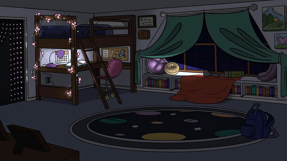 Older Sister's Bedroom - Night (Color)