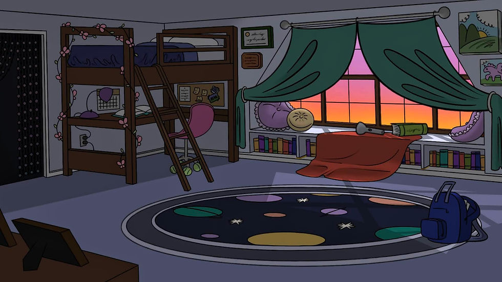 Older Sister's Bedroom - Evening (Color)