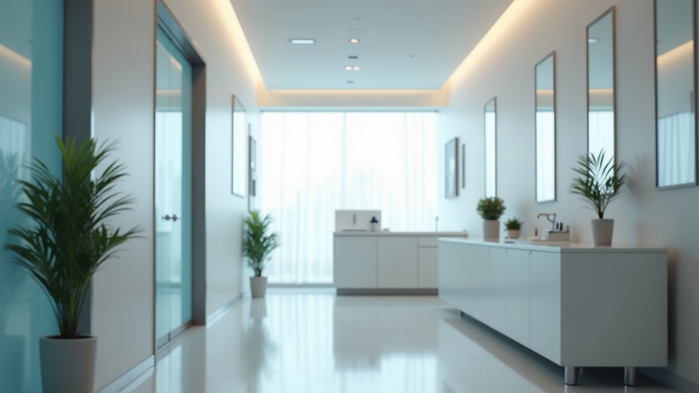 Eye-level view of modern dermatology clinic interior
