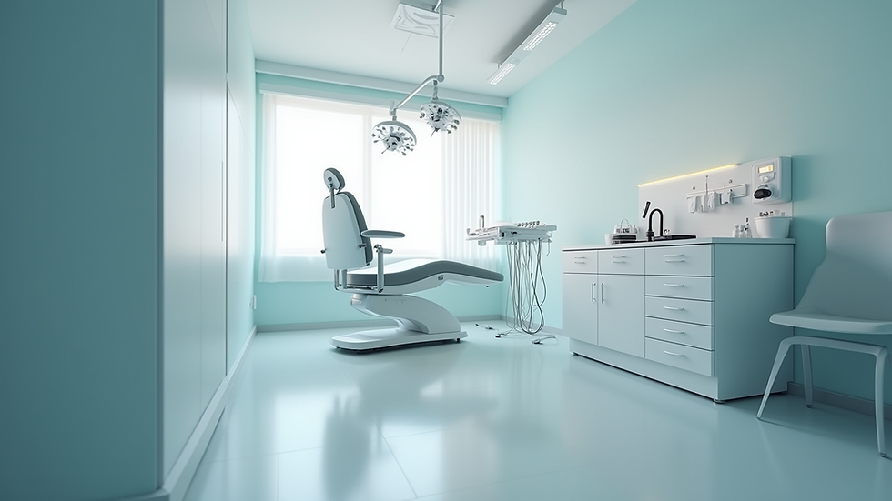 Eye-level view of a modern dermatology clinic treatment room