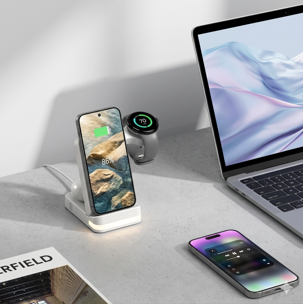 3-in-1 Fast Wireless Charger Holder