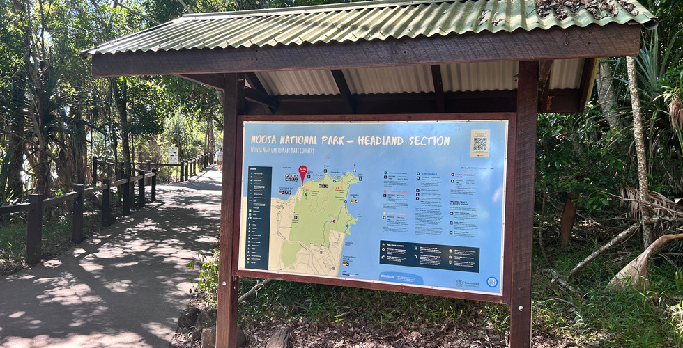 Map of Noosa National Park showing walking trails and key landmarks