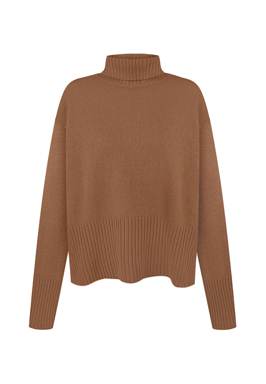 Thumbnail: High collar sweater, extra soft cashmere and wool