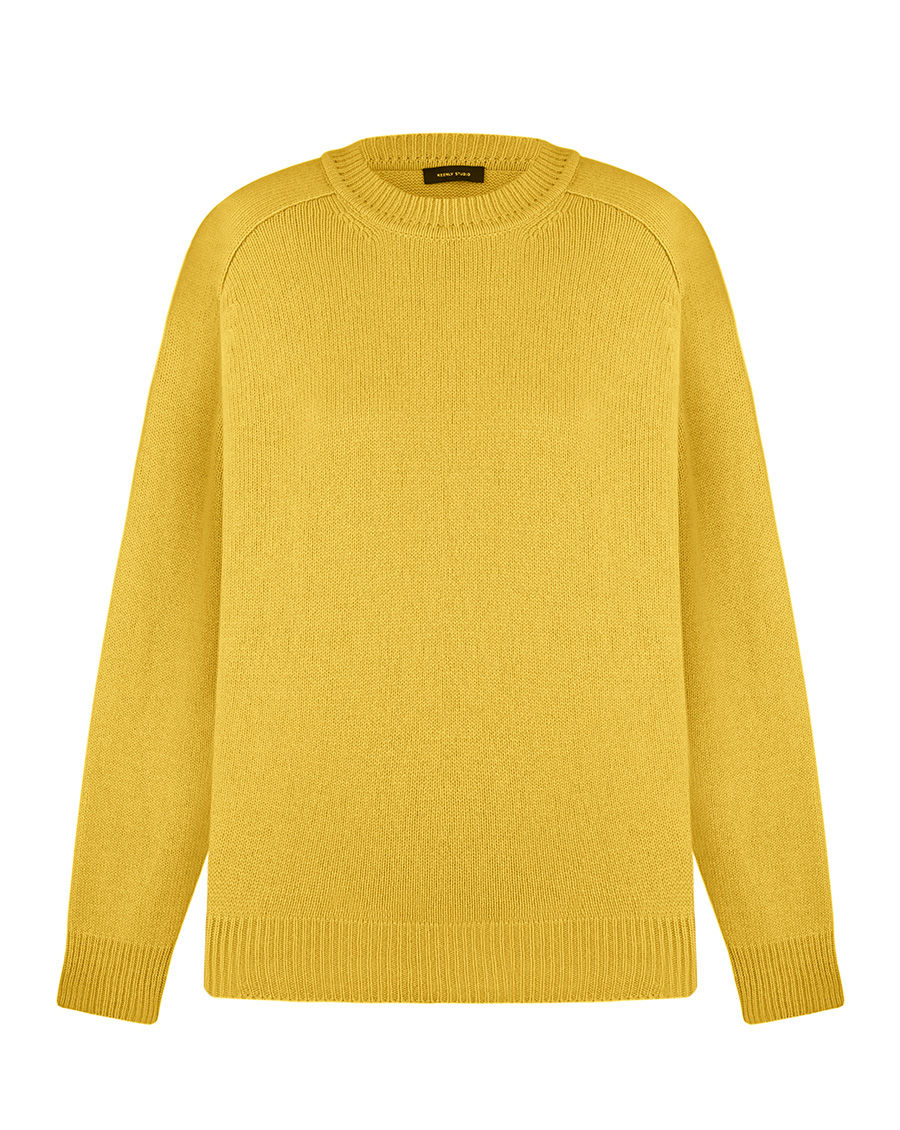 Thumbnail: Raglan sweater made of extra soft 100% cashmere in two threads