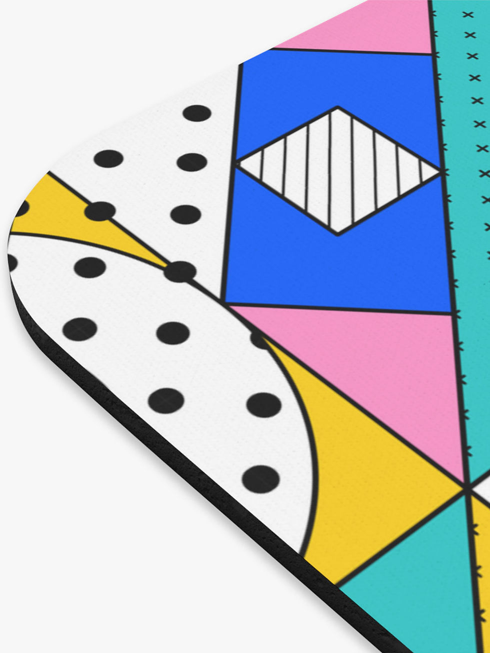 Thumbnail: Peeking Cat in Memphis Pattern | Mouse Pad