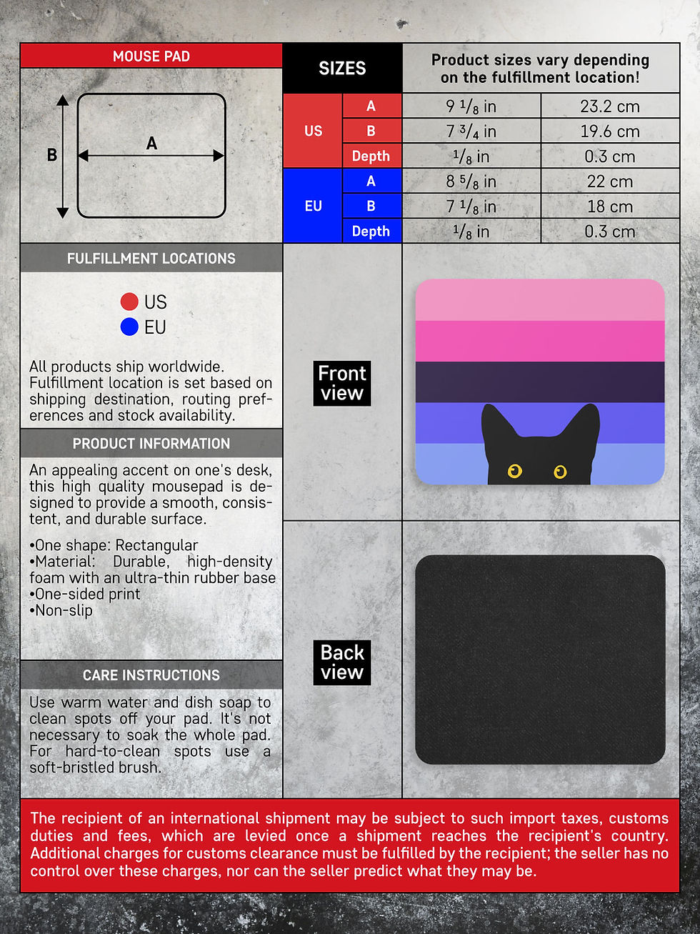 Thumbnail: Peeking Cat in Omnisexual Flag Colors | Mouse Pad
