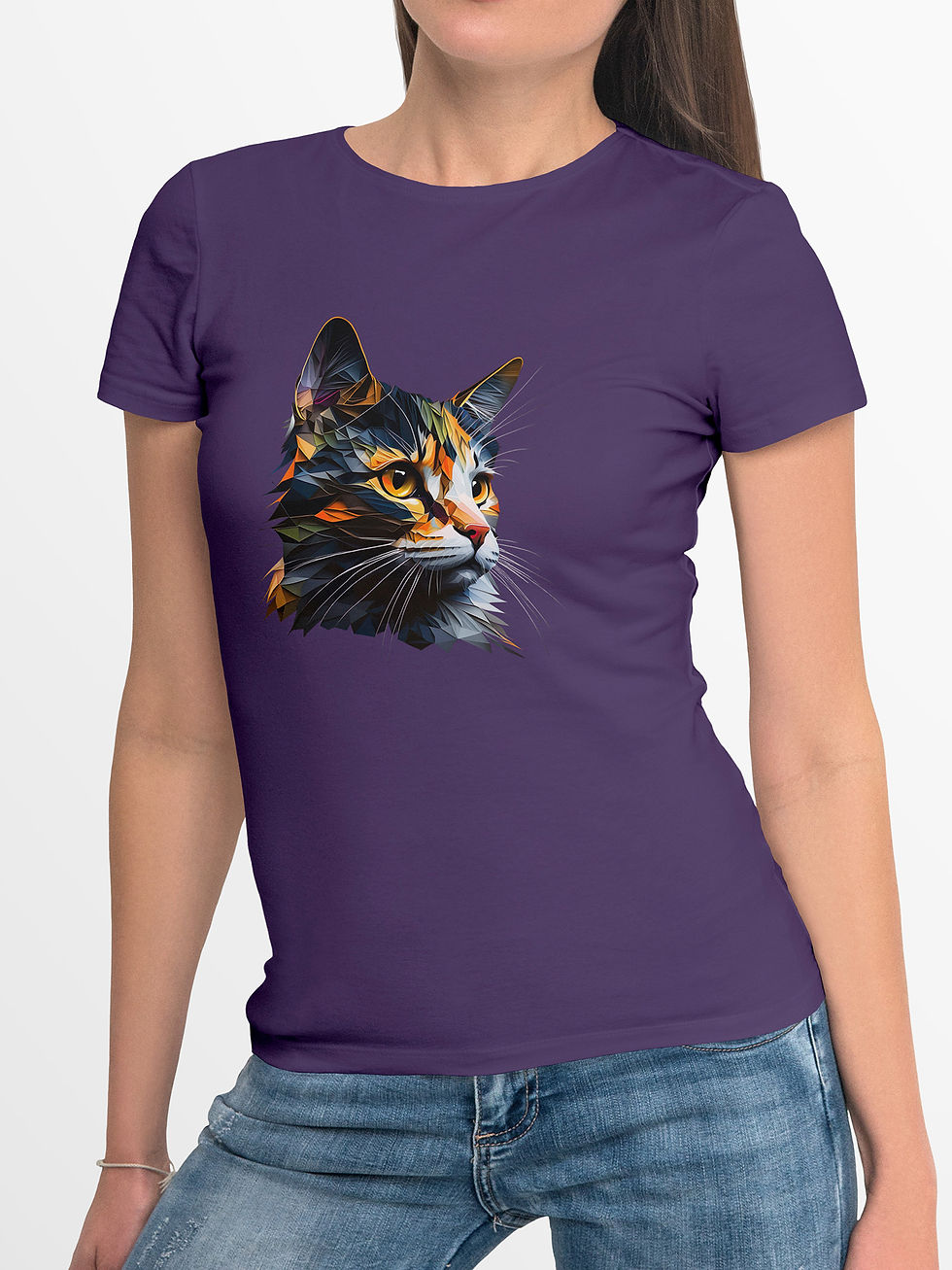 Thumbnail: Abstract Calico Cat Portrait | Classic T-Shirt