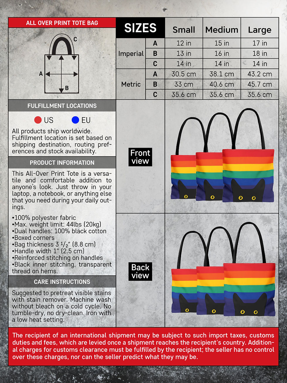 Thumbnail: Peeking Cat in Rainbow Colors | AOP Tote Bag