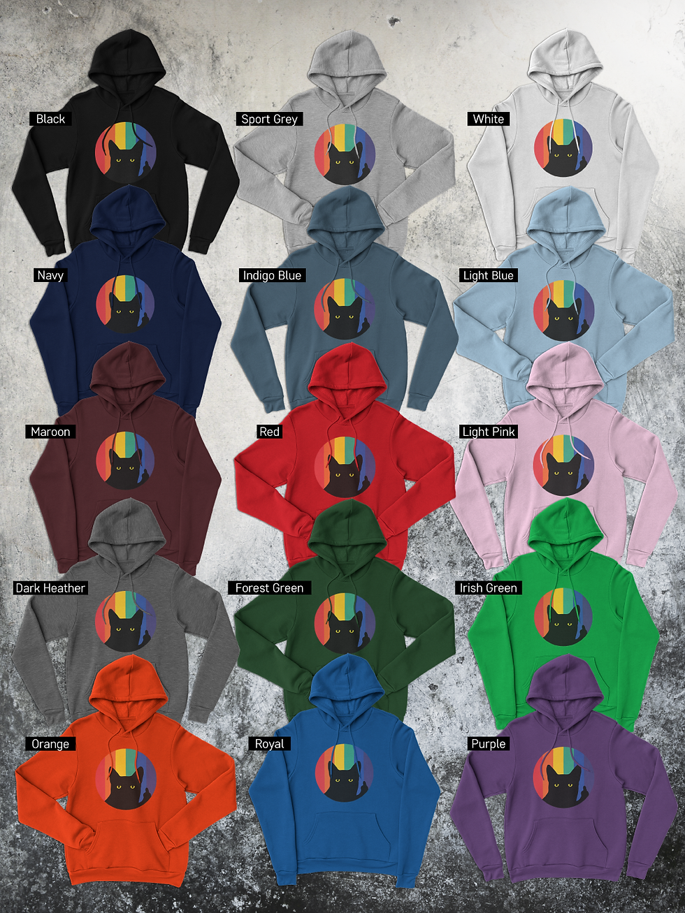 Thumbnail: Middle Finger Cat in Rainbow Colors | Unisex Pullover Hoodie