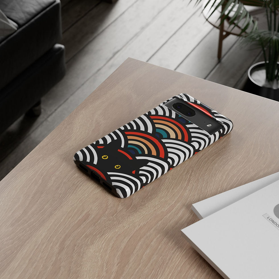 Thumbnail: Peeking Cat in Scallop Pattern | Tough Cases for Mobile Phones