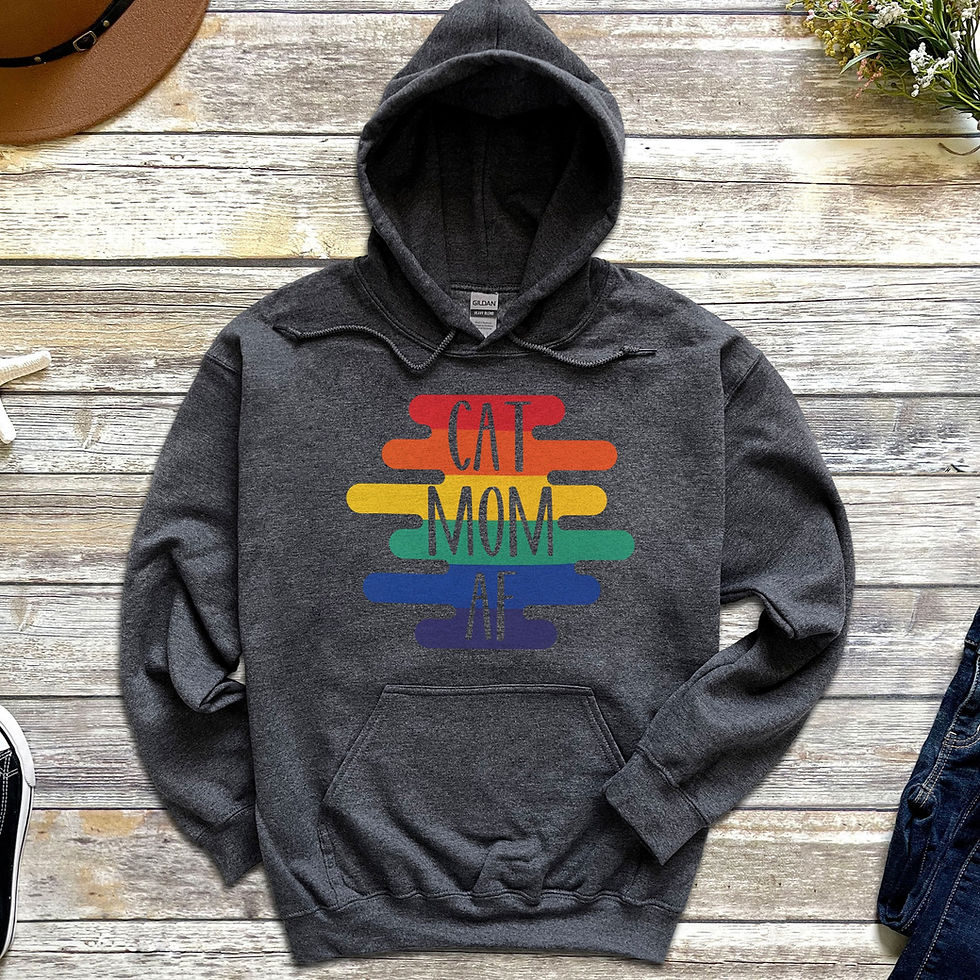 Thumbnail: Rainbow Cat Parent AF | Unisex Pullover Hoodie