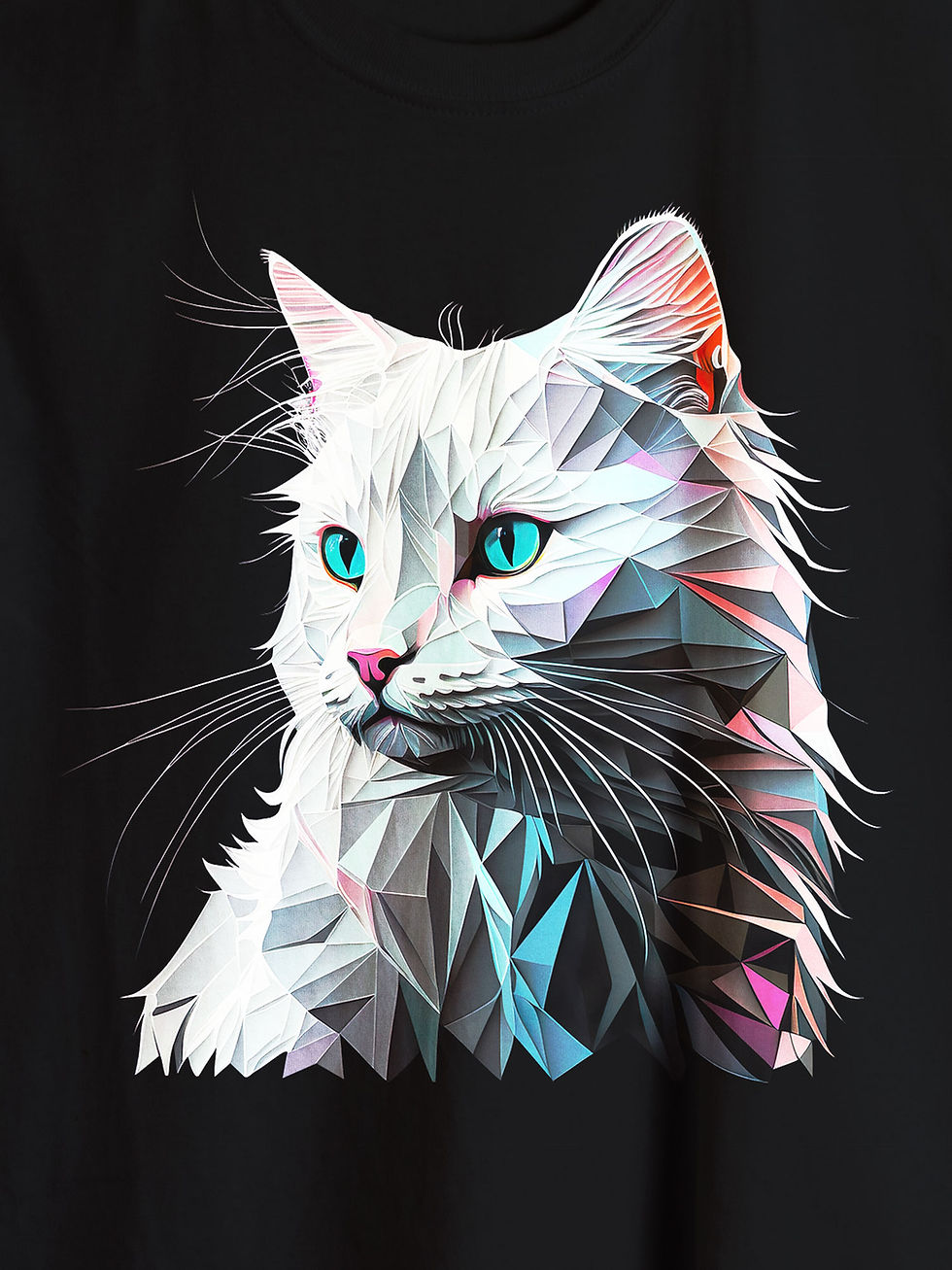 Thumbnail: Abstract Turkish Angora Cat Portrait | Classic T-Shirt