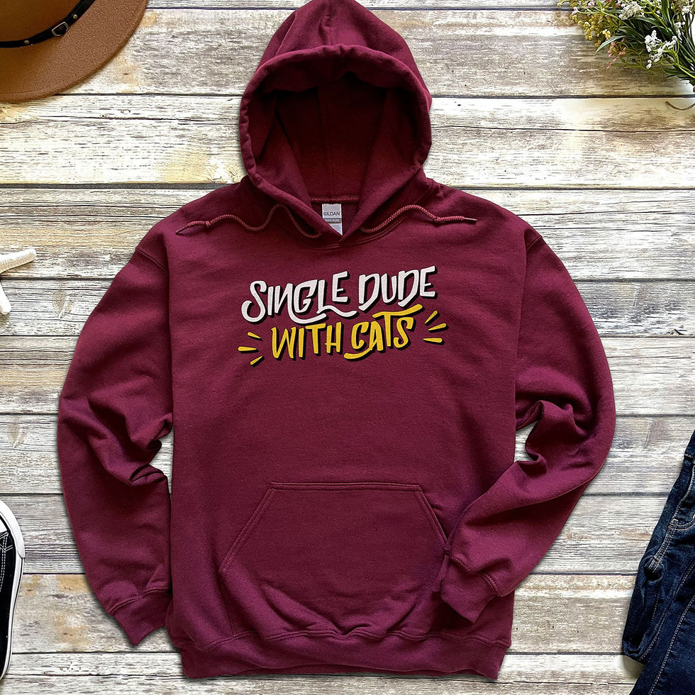 Thumbnail: Single Dude With Cats | Pullover Hoodie