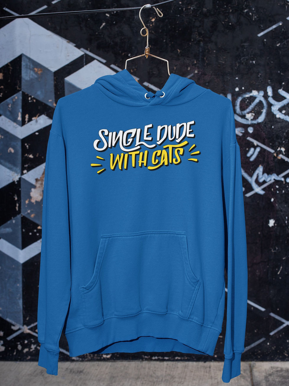 Thumbnail: Single Dude With Cats | Pullover Hoodie