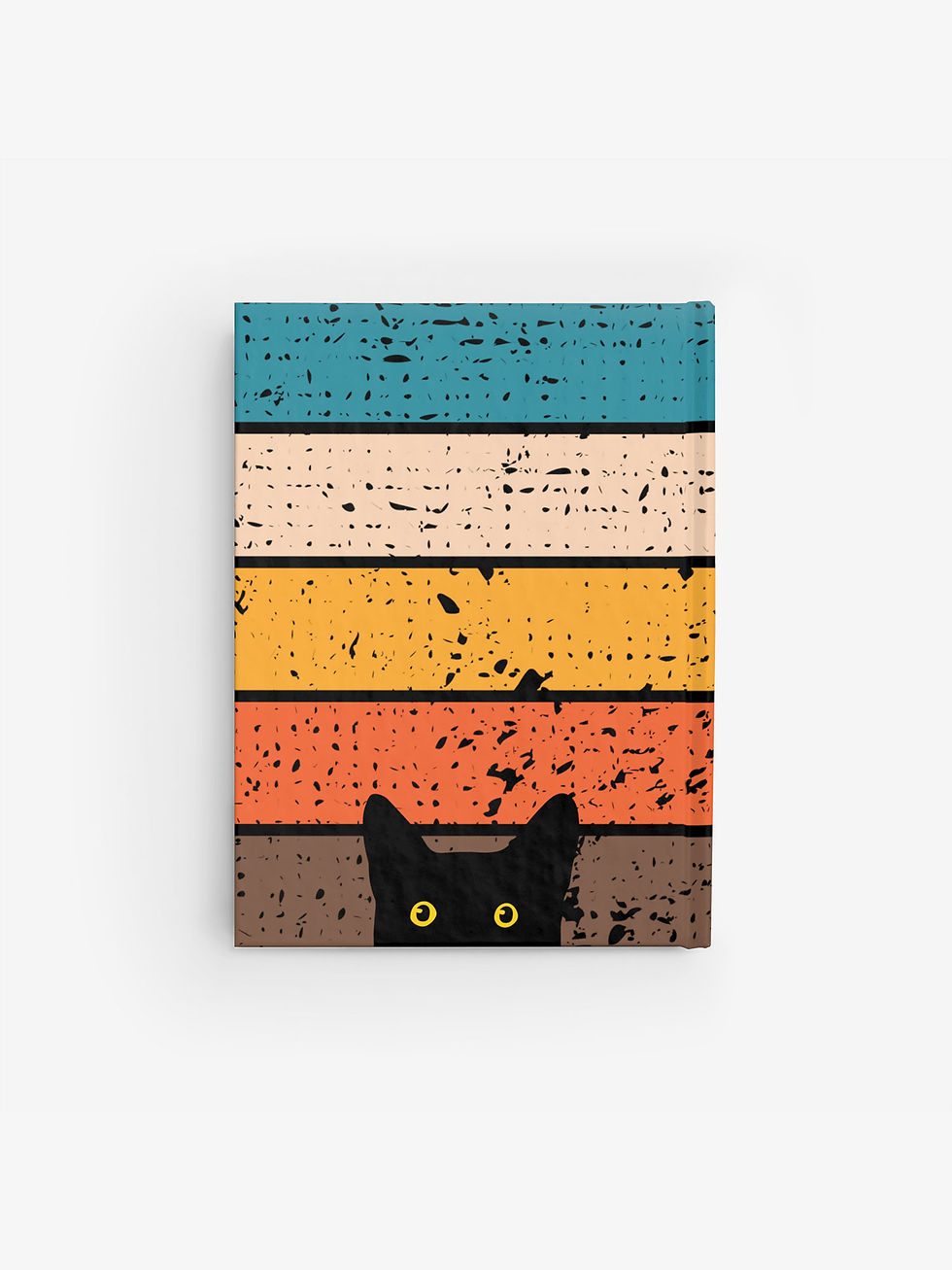 Thumbnail: Peeking Cat in Retro Colors | Hardcover Journal