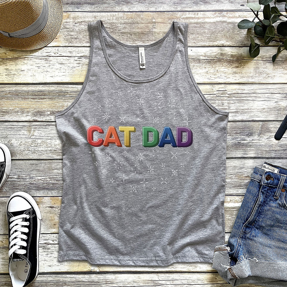 Thumbnail: Cat Dad: Rainbow Letters | Jersey Tank