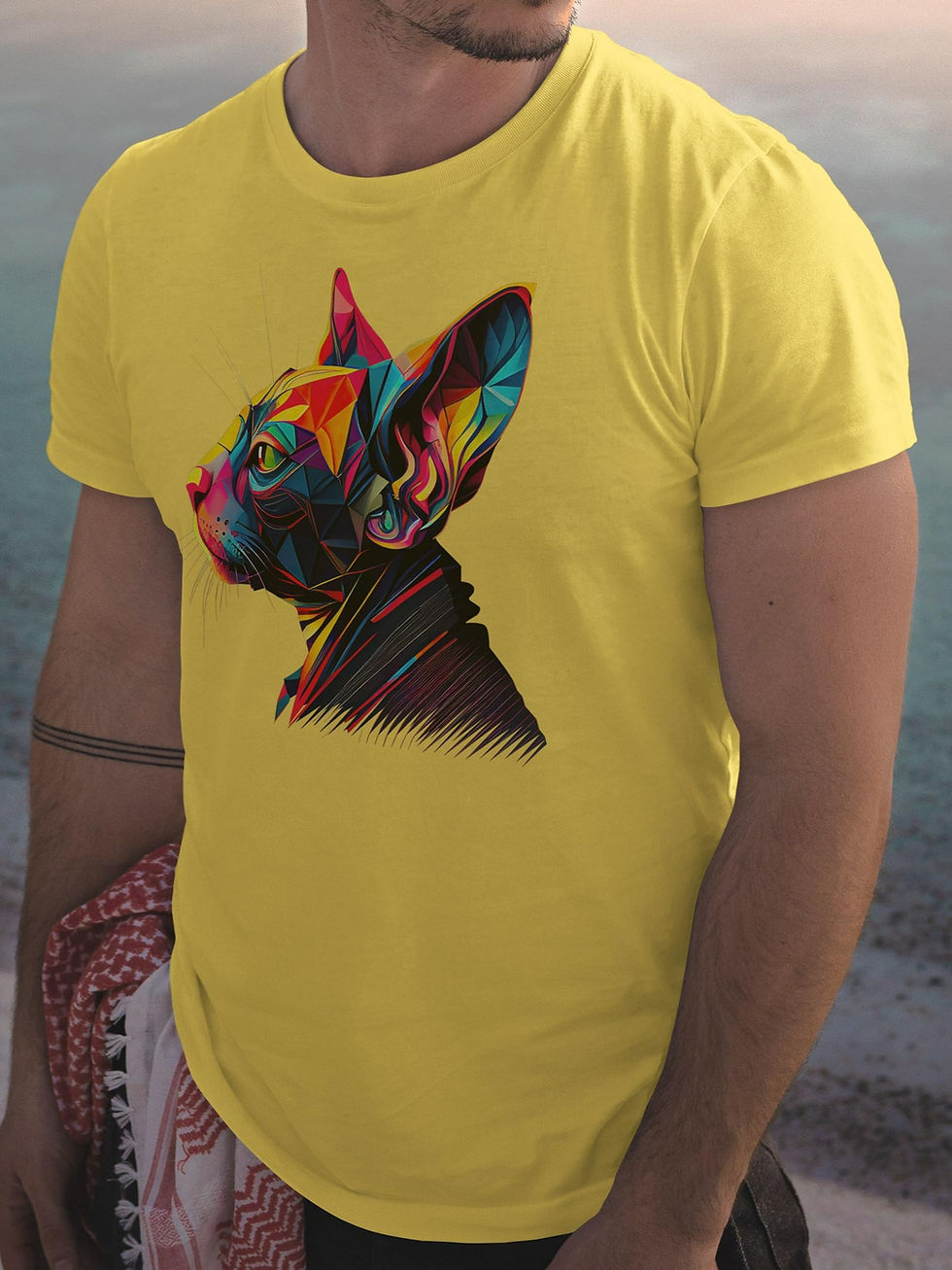 Thumbnail: Abstract Sphynx Cat Portrait | Classic T-Shirt