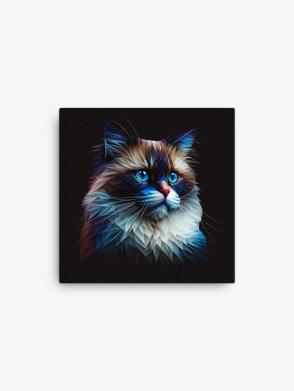 Abstract Ragdoll Cat Portrait | Matte Canvas Print