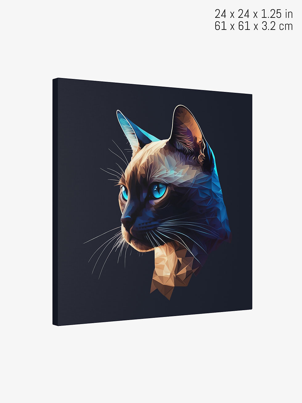Thumbnail: Abstract Siamese Cat Portrait | Matte Canvas Print