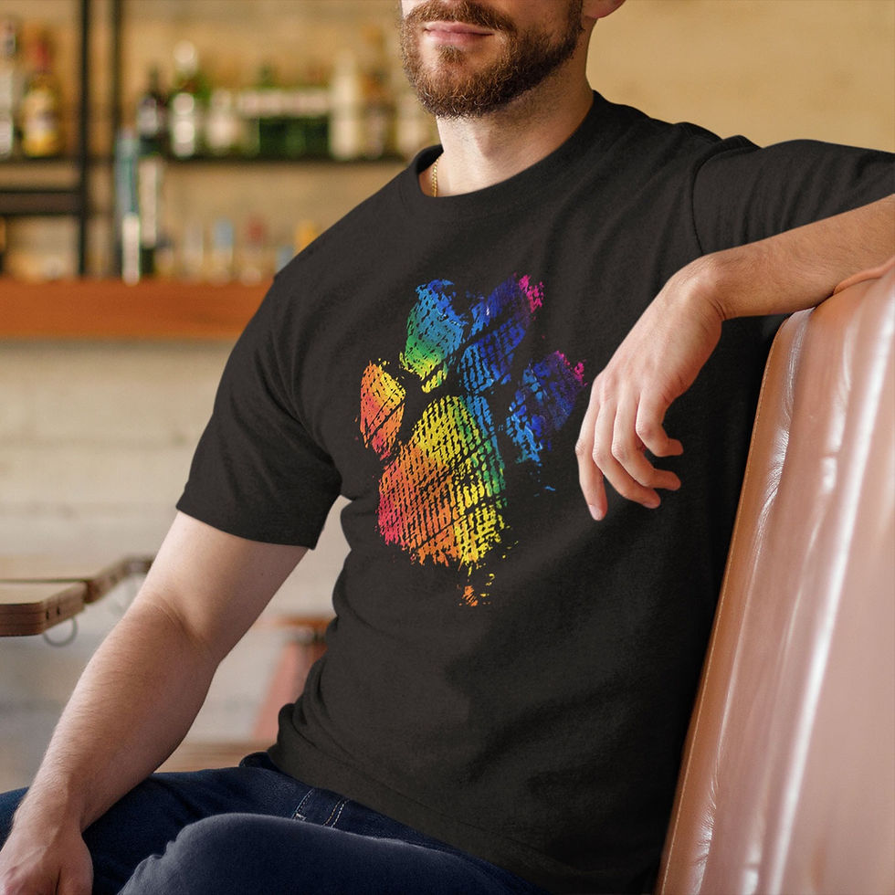 Thumbnail: Rainbow Paw Print | Unisex Jersey T-Shirt