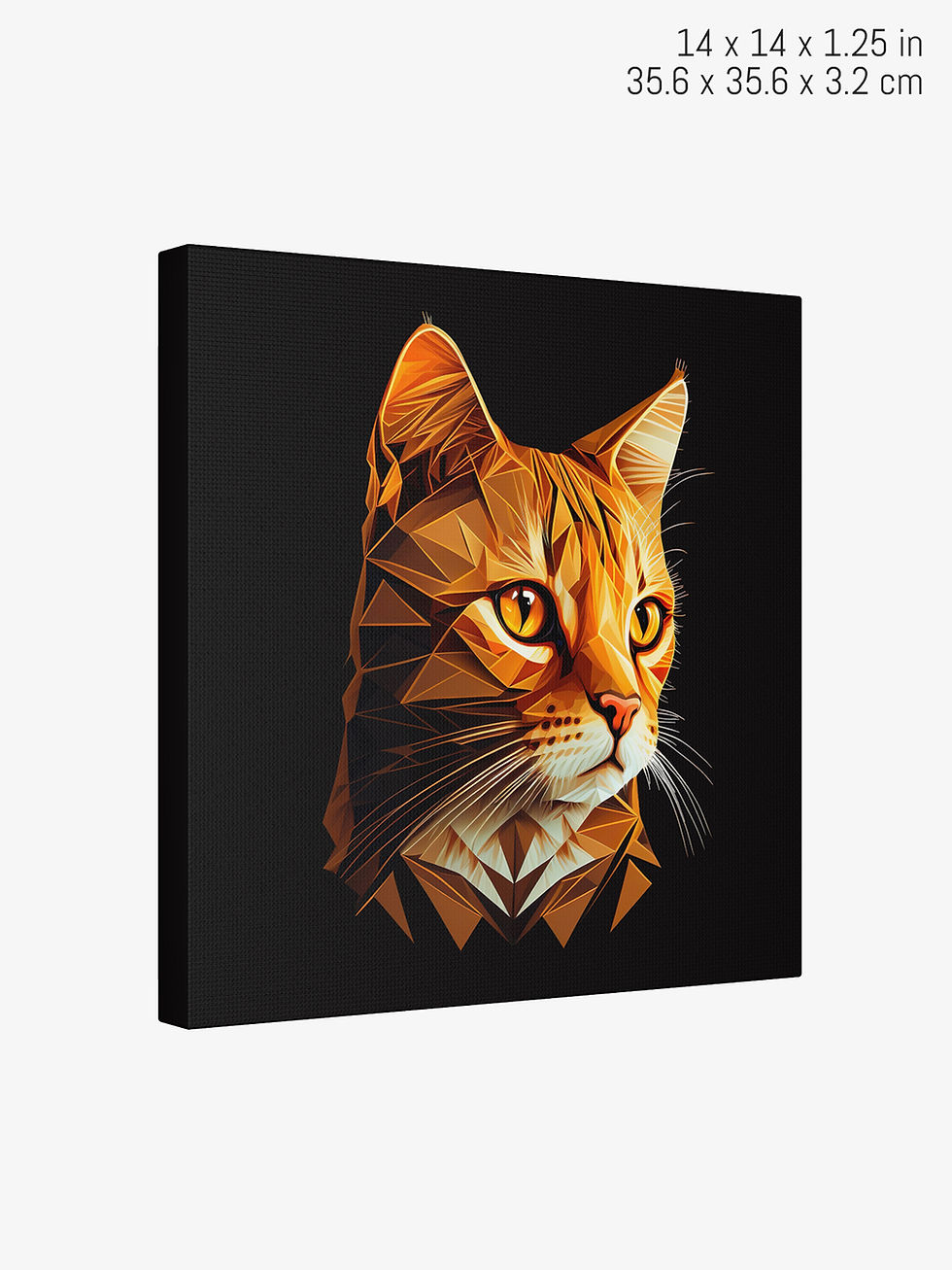 Thumbnail: Abstract Orange Tabby Cat Portrait | Matte Canvas Print