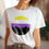 Thumbnail: Peeking Cat in Nonbinary Flag Colors | Classic T-Shirt