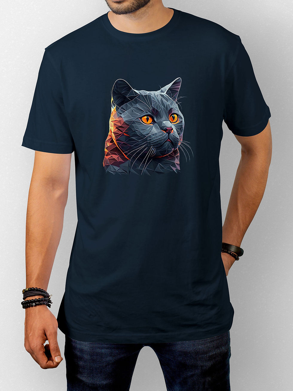 Thumbnail: Abstract British Shorthair Cat Portrait | Classic T-Shirt