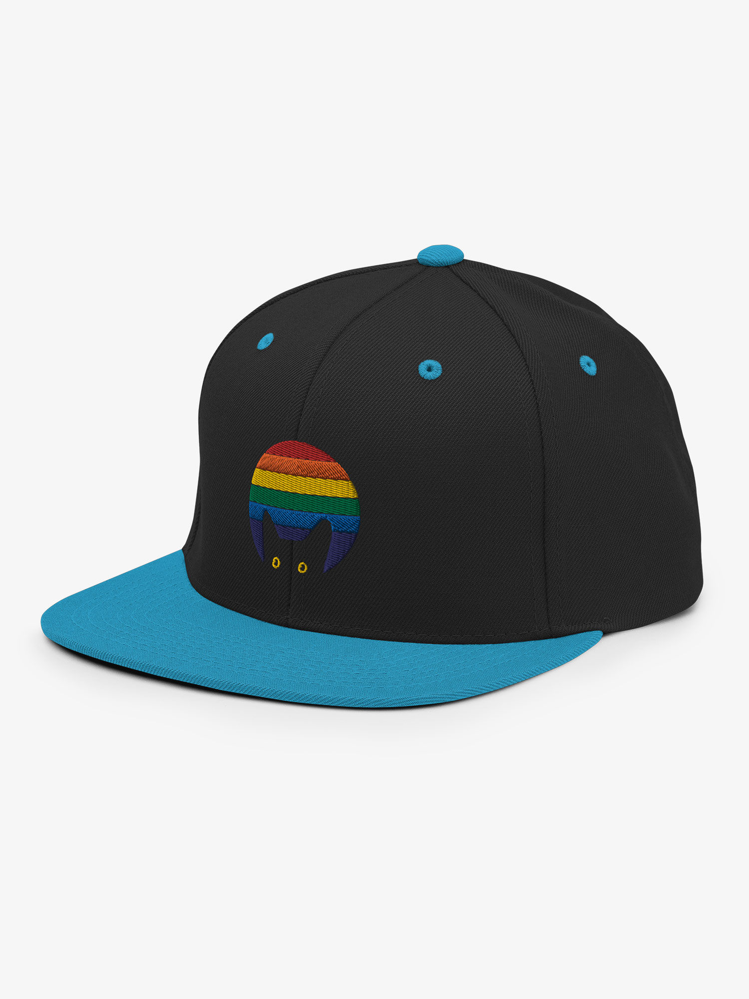 Peeking Cat in Rainbow Colors | Snapback Hat
