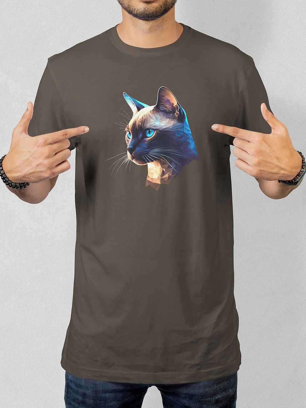 Thumbnail: Abstract Siamese Cat Portrait | Classic T-Shirt